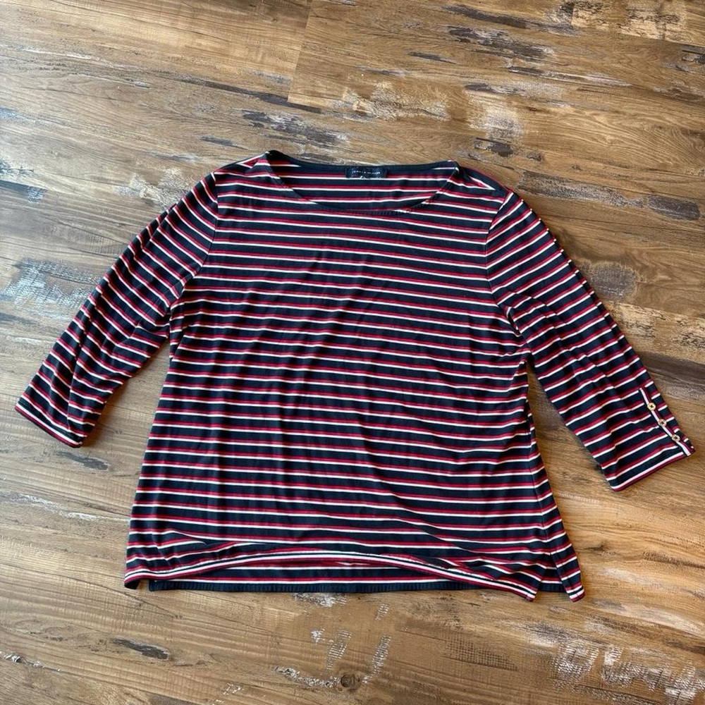 Striped Women's Top - Black and Red